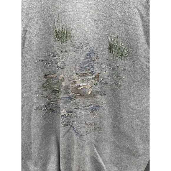Vintage 90s Bass Fishing Northern Elements Sweatshirt Size XL 26" width - Picture 3 of 4